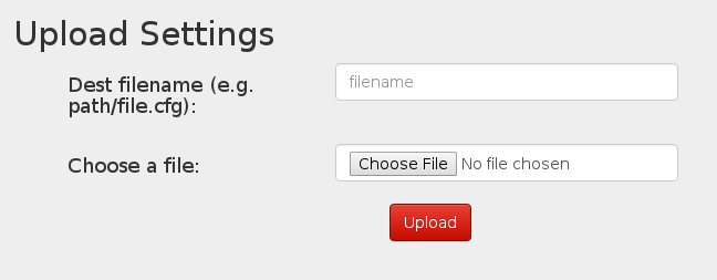 Upload settings